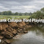 riverbank collapse iford playing fields