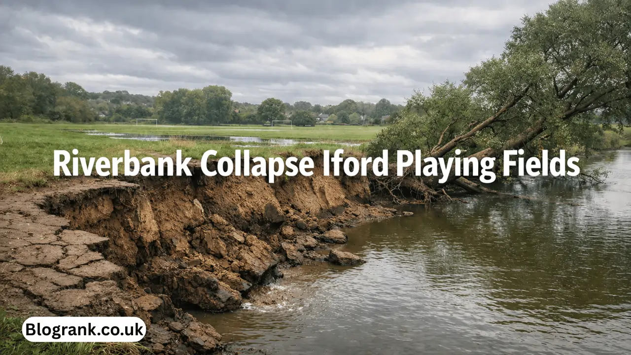 riverbank collapse iford playing fields